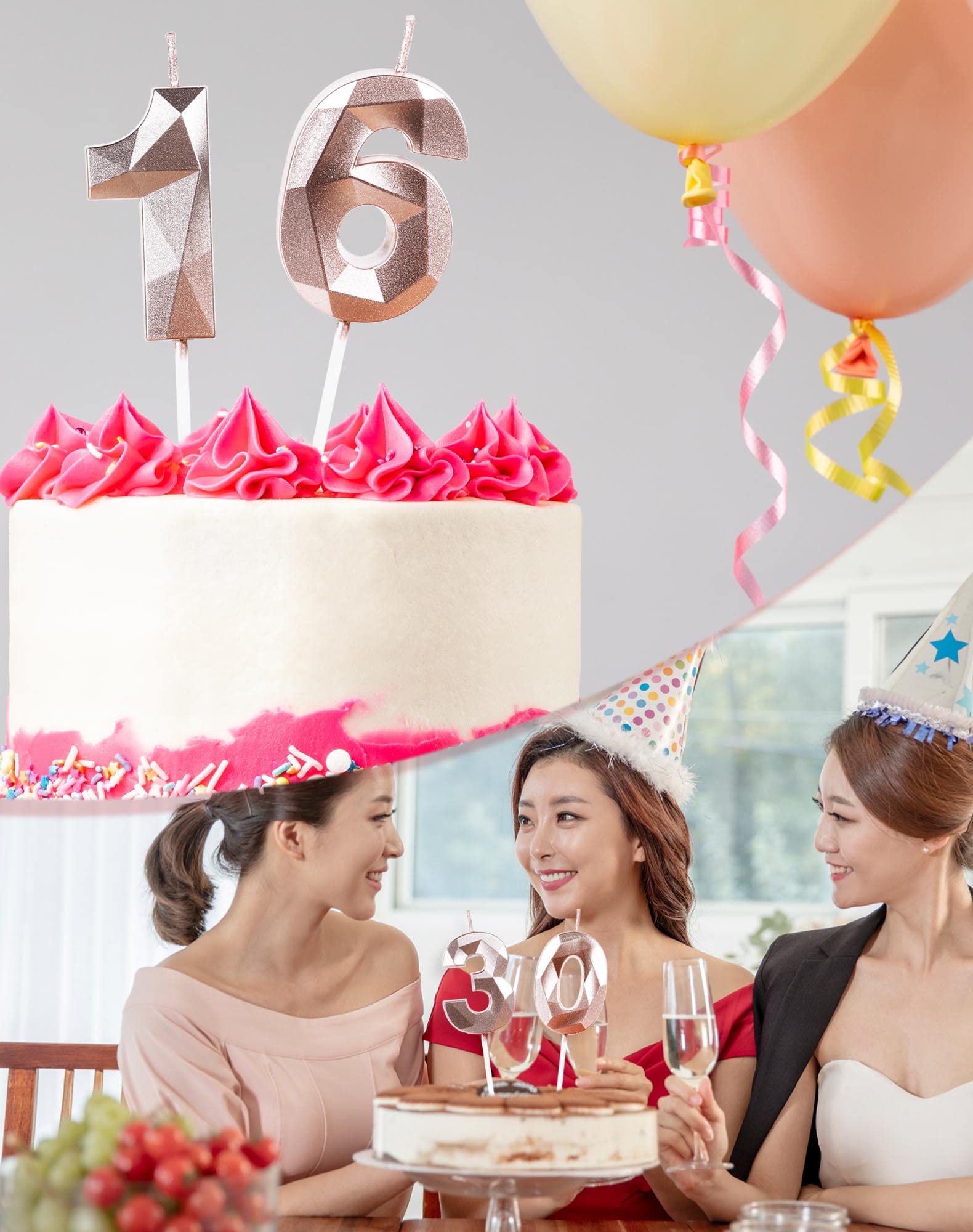 Amazon.co.jp: 28歳の誕生日キャンドル、ナンバー28キャンドル、ローズ